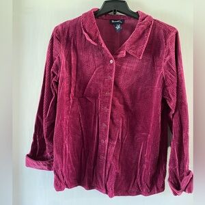 Denim&Co Women's Button Down Corduroy Shirt - Pink
